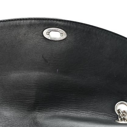 Balenciaga Nylon Jacquard Diagonal Logo Medium Scarf Lock Chain Shoulder Bag Black Red 11 of 14