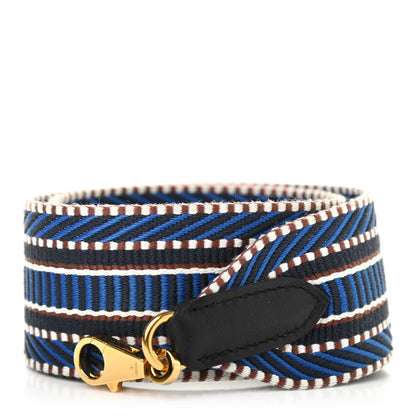 Hermes Toile Swift 50mm Sangle Cavale Shoulder Strap Bleu Zellige Indigo Black 1 of 5
