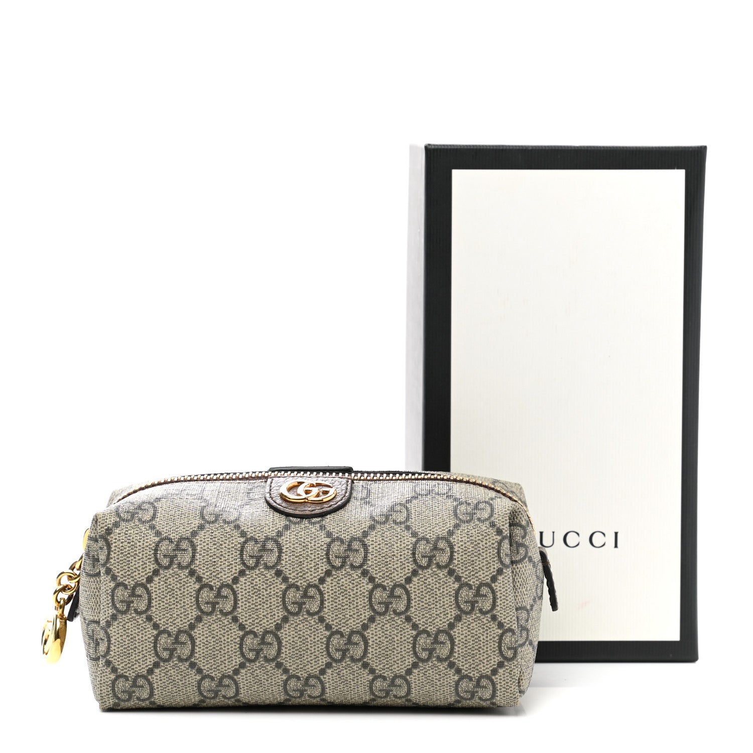 Gucci Soft GG Supreme Monogram Calfskin Small Ophidia Cosmetic Case Beige Ebony New Acero 8 of 8