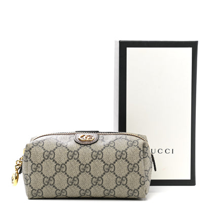 Gucci Soft GG Supreme Monogram Calfskin Small Ophidia Cosmetic Case Beige Ebony New Acero 8 of 8