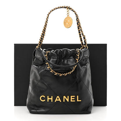 Chanel Shiny Calfskin Quilted Mini Chanel 22 Black 11 of 11