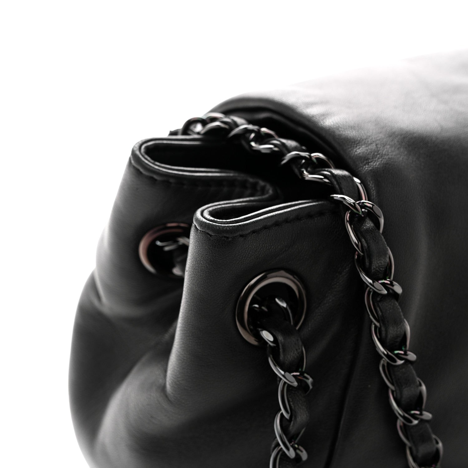 Chanel Lambskin Studded Accordion CC Flap Black 1875953 – FASHIONPHILE