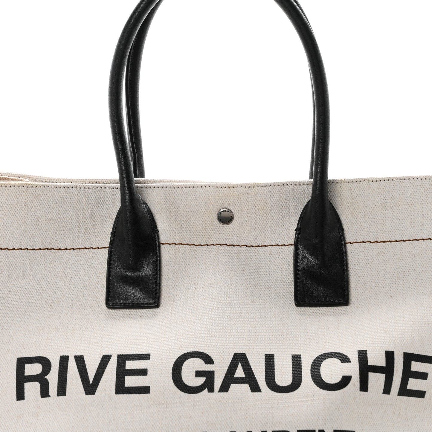 Linen Calfskin Rive Gauche Tote Optic White