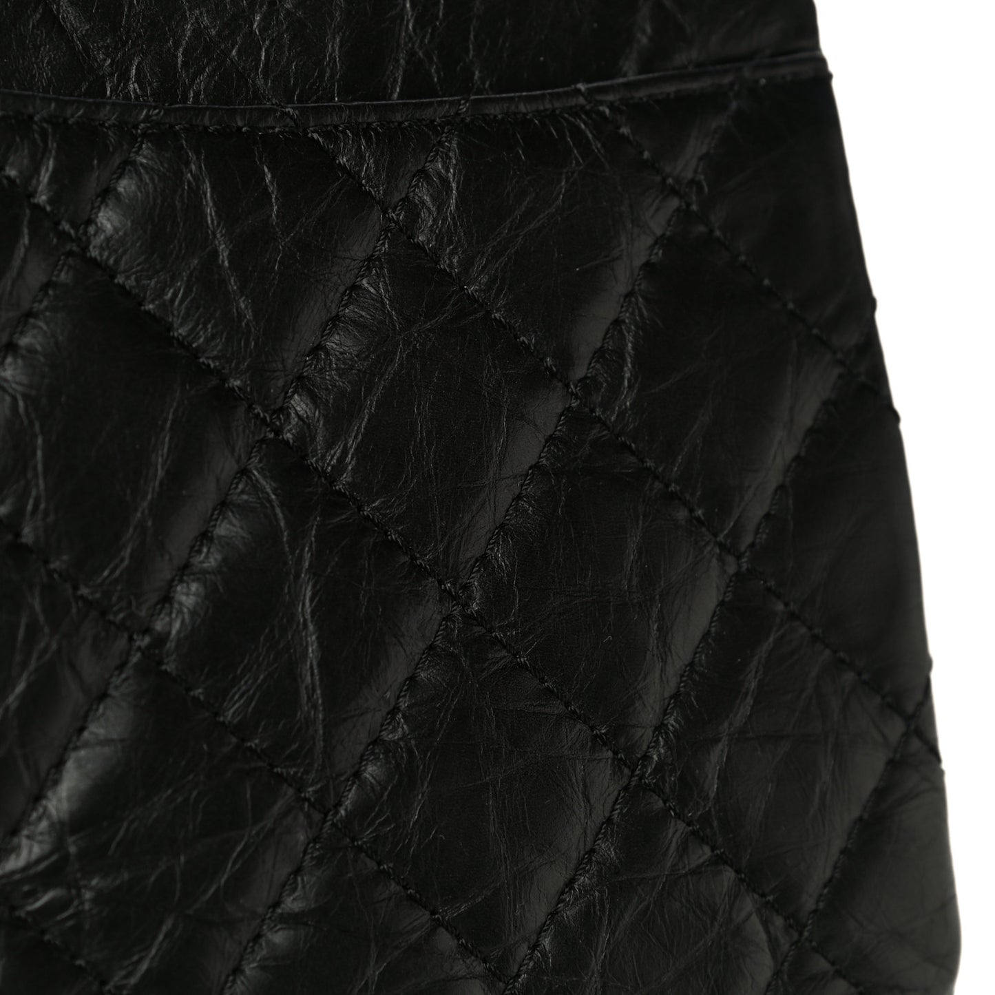 Aged Calfskin Quilted 2.55 Reissue 226 Flap Black