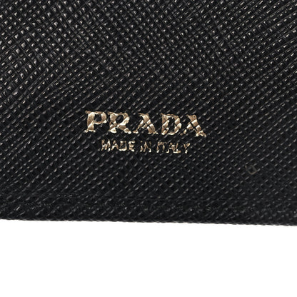 Prada Saffiano Metal Compact Wallet Black 7 of 11
