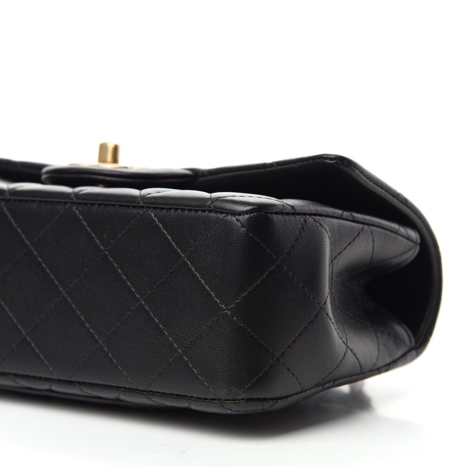 Chanel Lambskin Quilted Mini Top Handle Rectangular Flap Black 7 of 10
