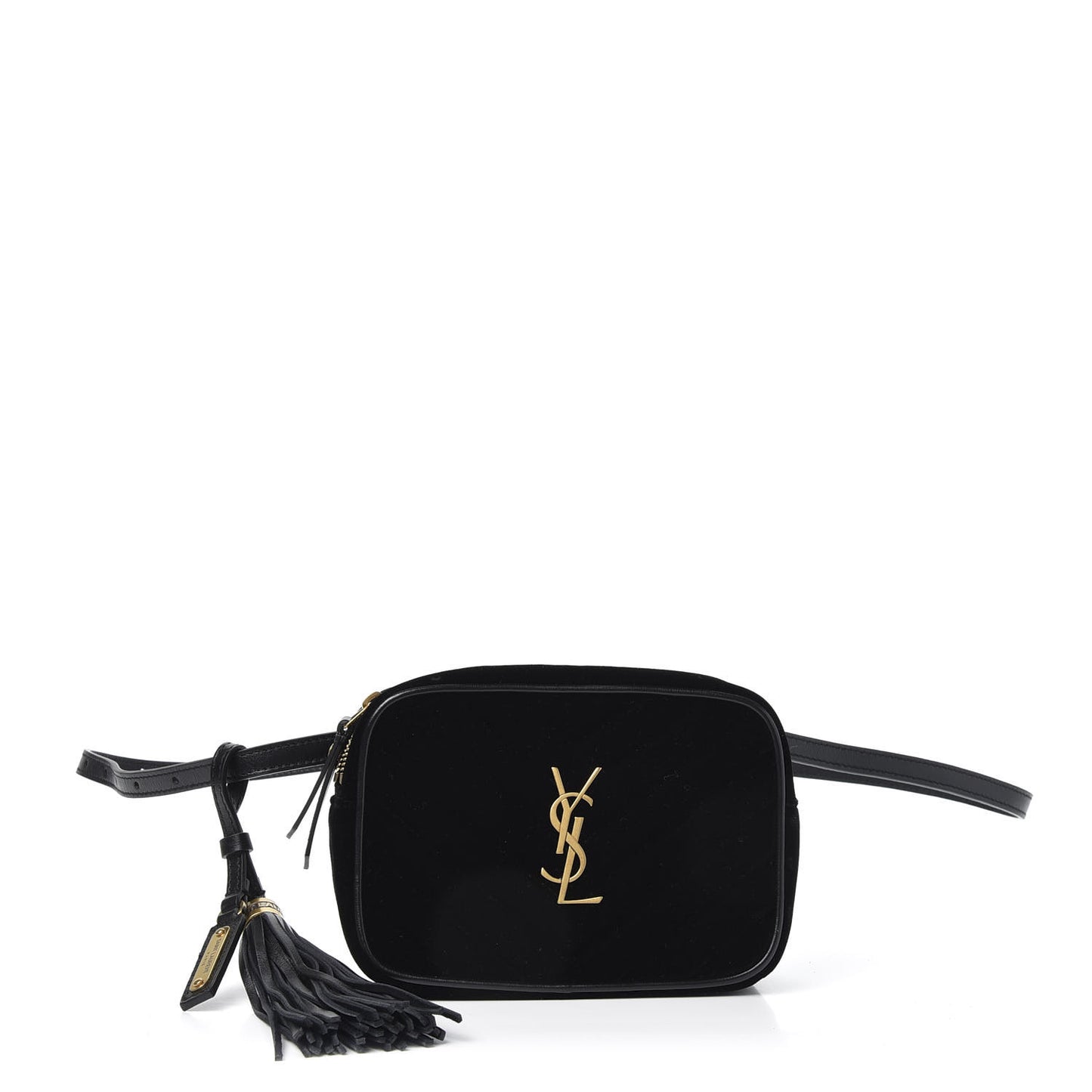 Velour Matelasse Monogram Lou Belt Bag Black