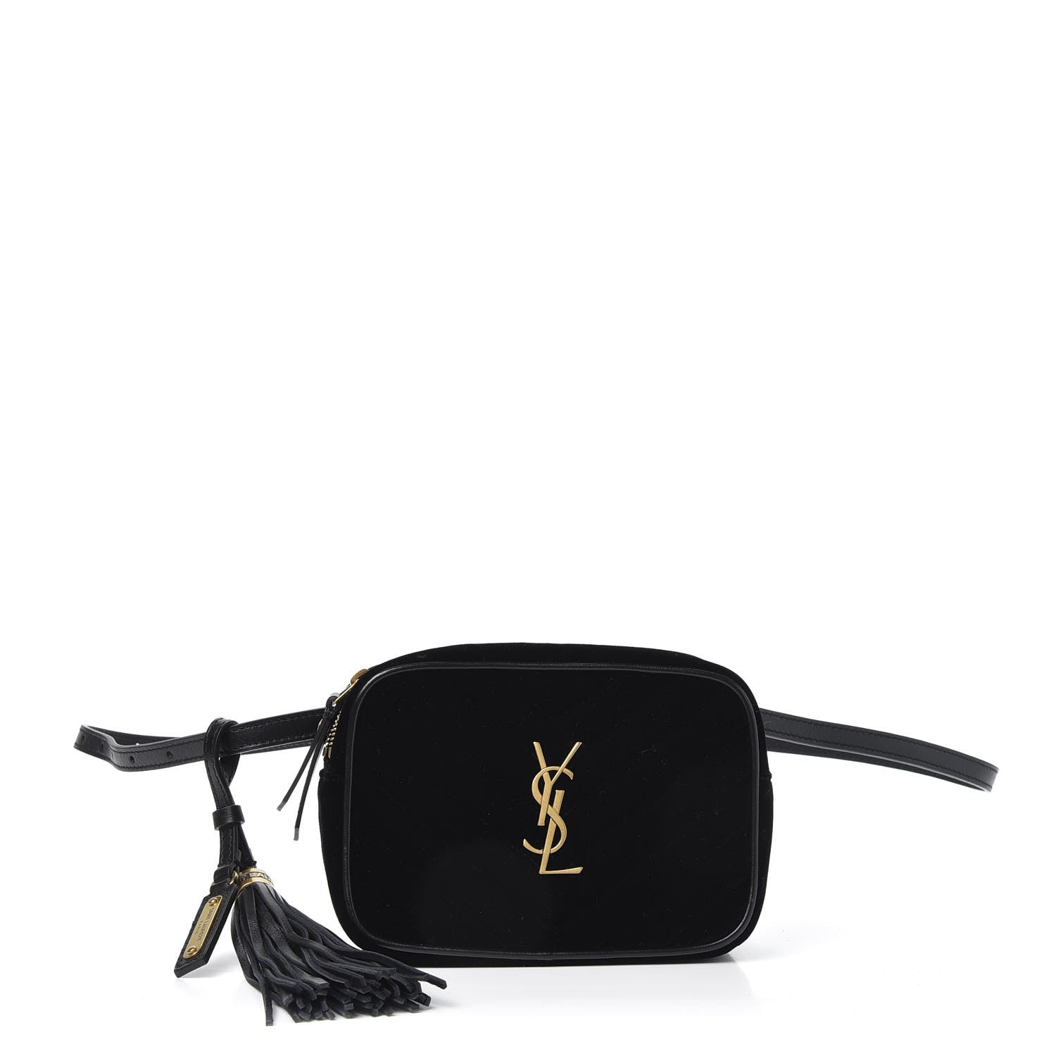 Saint Laurent Velour Matelasse Monogram Lou Belt Bag Black 1 of 9