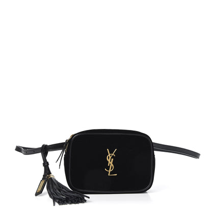Saint Laurent Velour Matelasse Monogram Lou Belt Bag Black 1 of 9