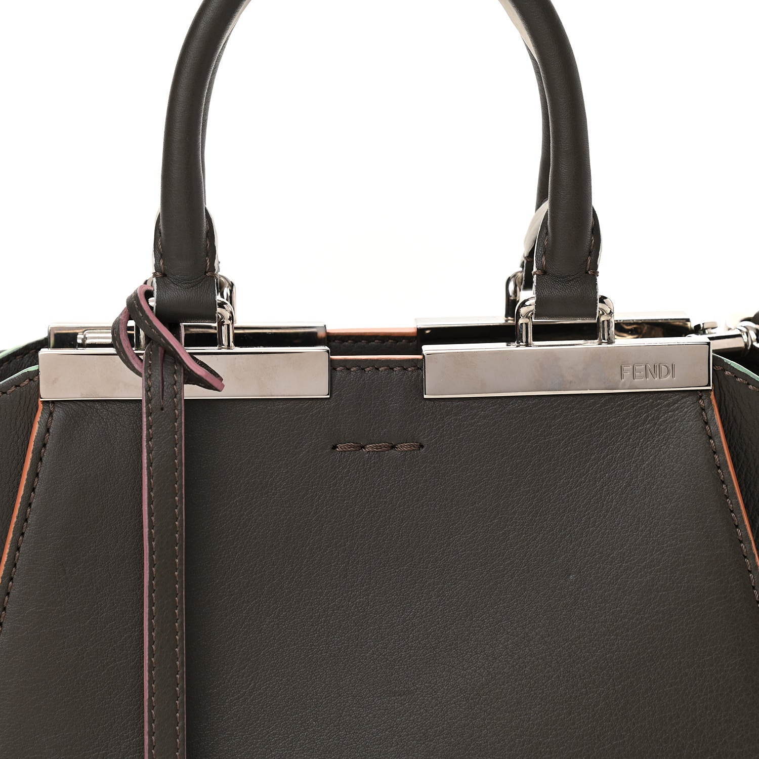 Fendi Vitello Dolce Mini 3jours Tote Carbone 8 of 10