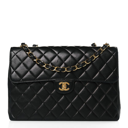 Chanel Lambskin Quilted Jumbo Single Flap Black 1 of 10