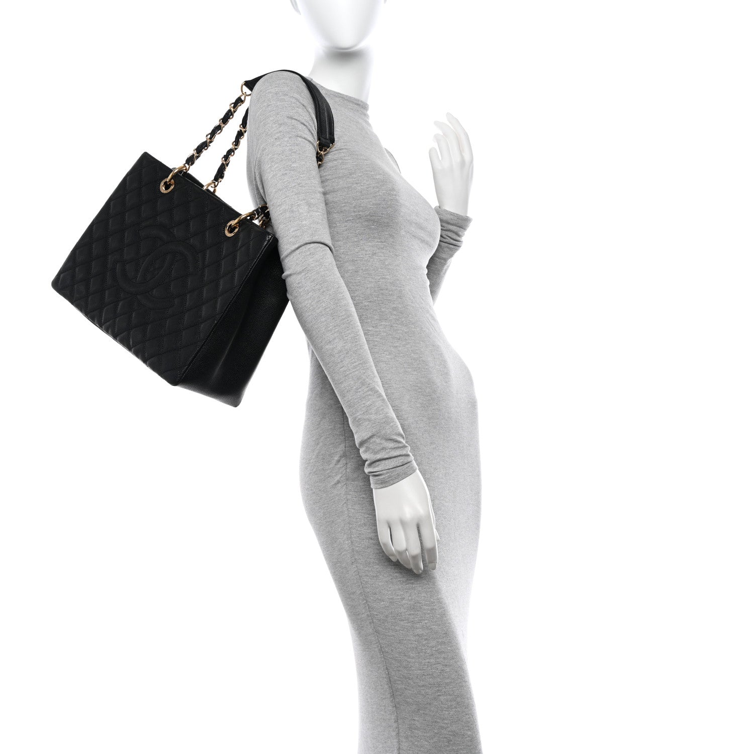 Chanel Caviar Quilted Grand Shopping Tote GST Black 2 of 10