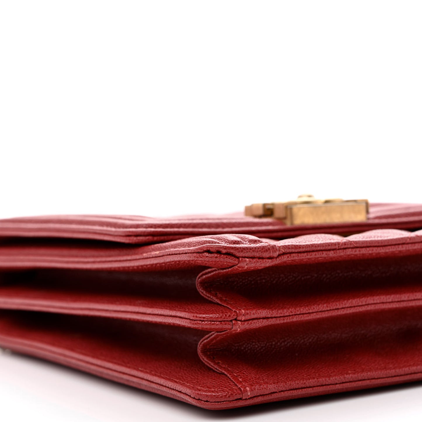 Caviar Quilted North South Boy Flap Red