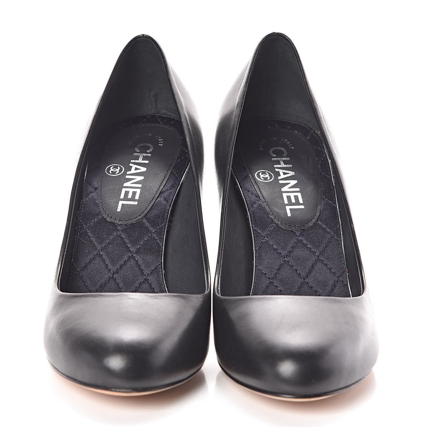 Lambskin Crystal CC Pumps 37 Black