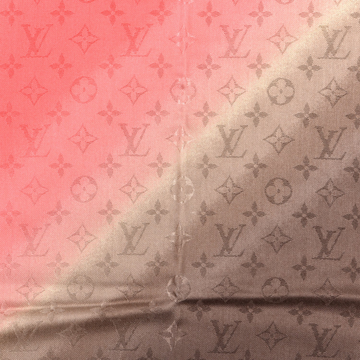 Louis Vuitton Silk Wool Monogram Tie Dye Shawl Rose 3 of 4