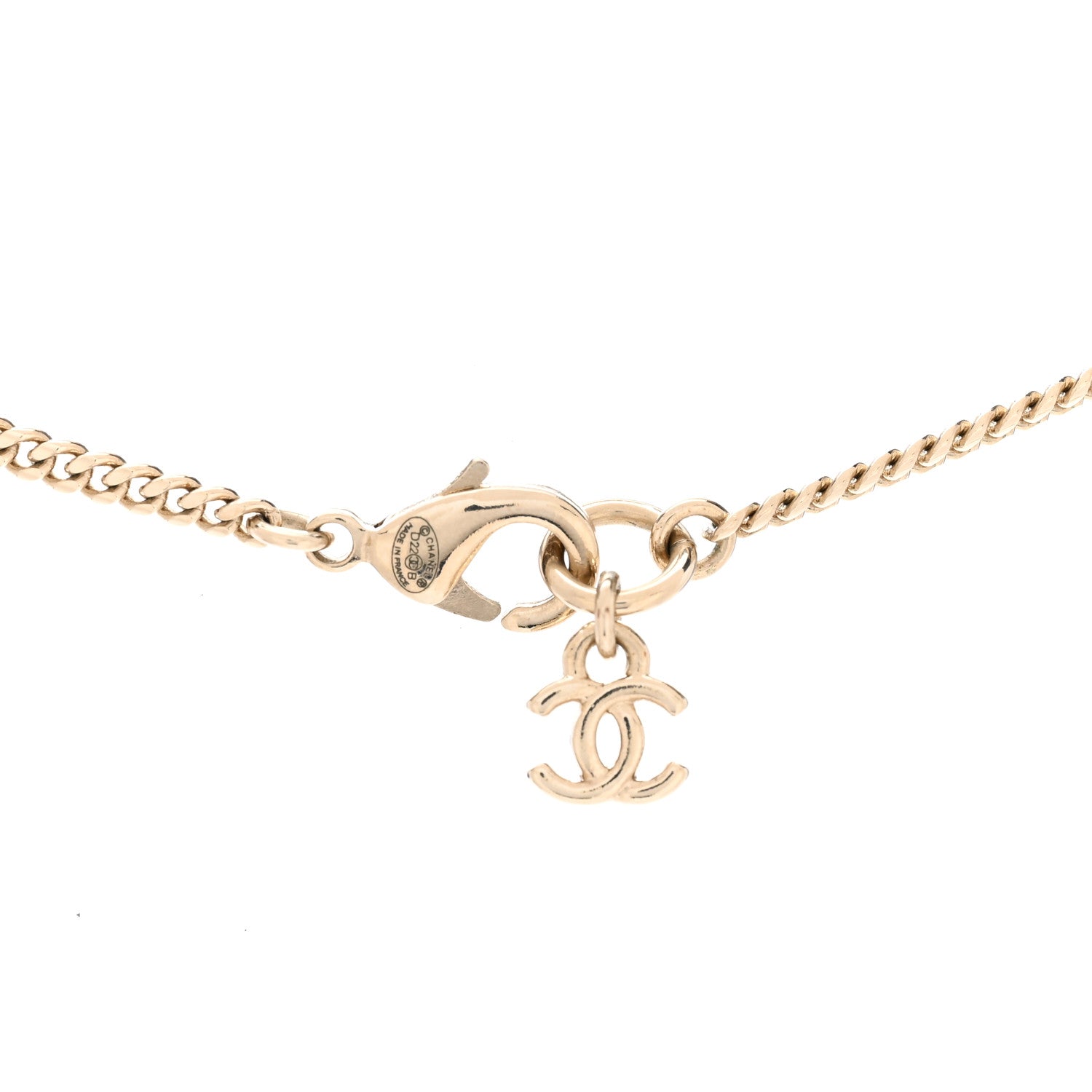 Chanel Resin Crystal CC Heart Necklace Black Gold 5 of 6