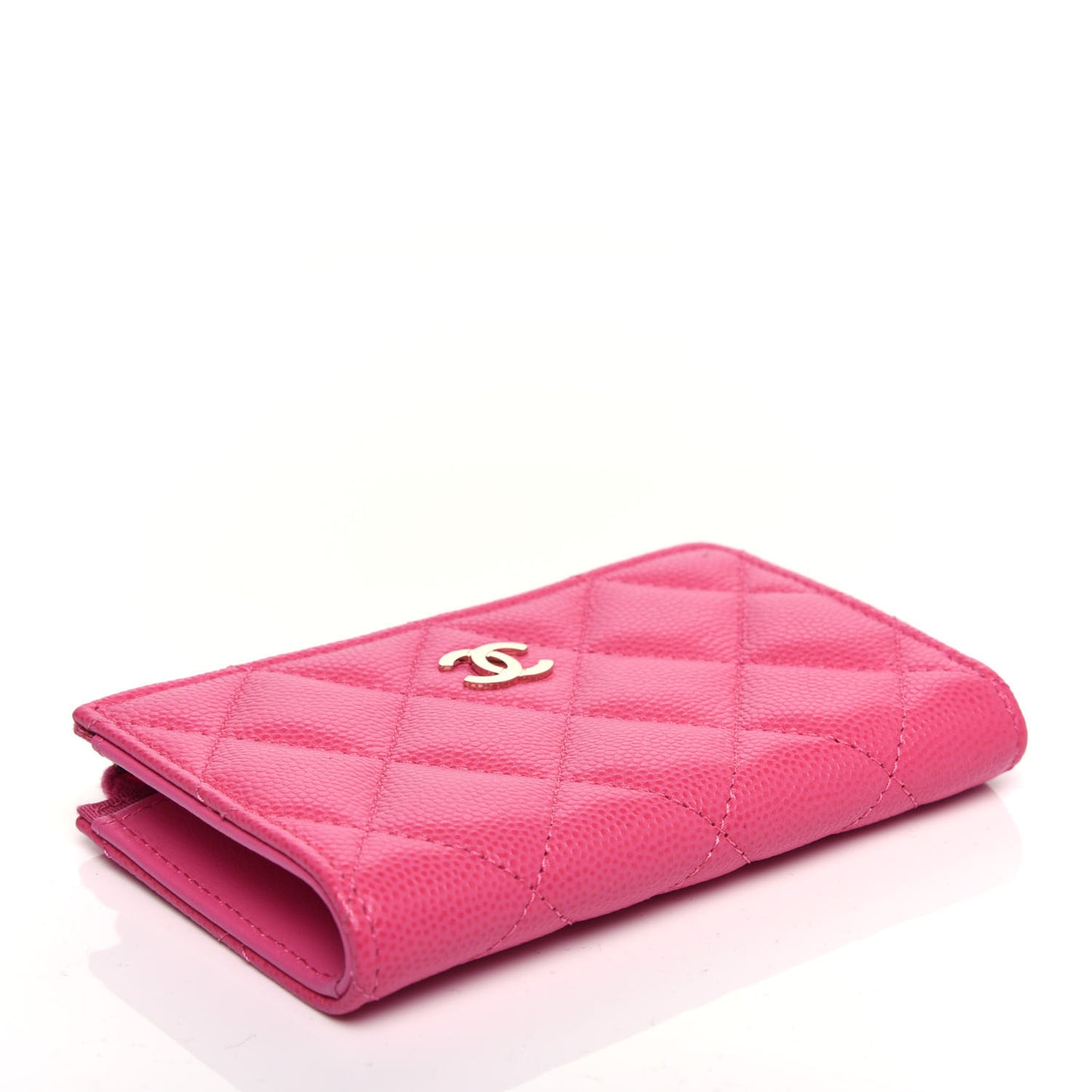 Caviar Quilted Key Holder Case Pink
