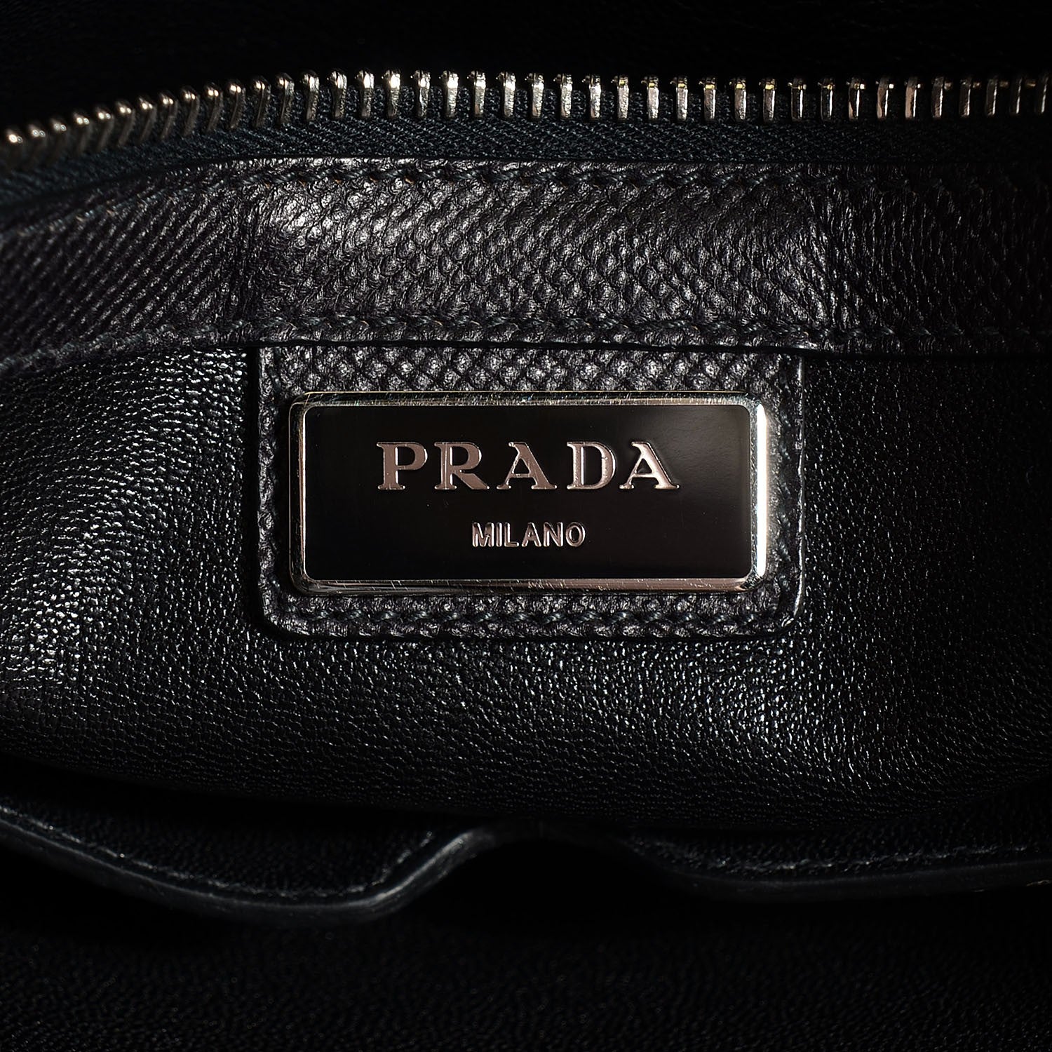Prada Distressed Saffiano Cuir Double Handle Shopping Tote Black 6 of 10