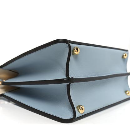 Fendi Vitello Seta Shiny Nappa Small Peekaboo I SEE U Satchel Azzurro Baby Camelia 9 of 10