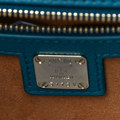 MCM Calfskin Studded Small Patricia Crossbody Bag Deep Lagoon 6 of 11
