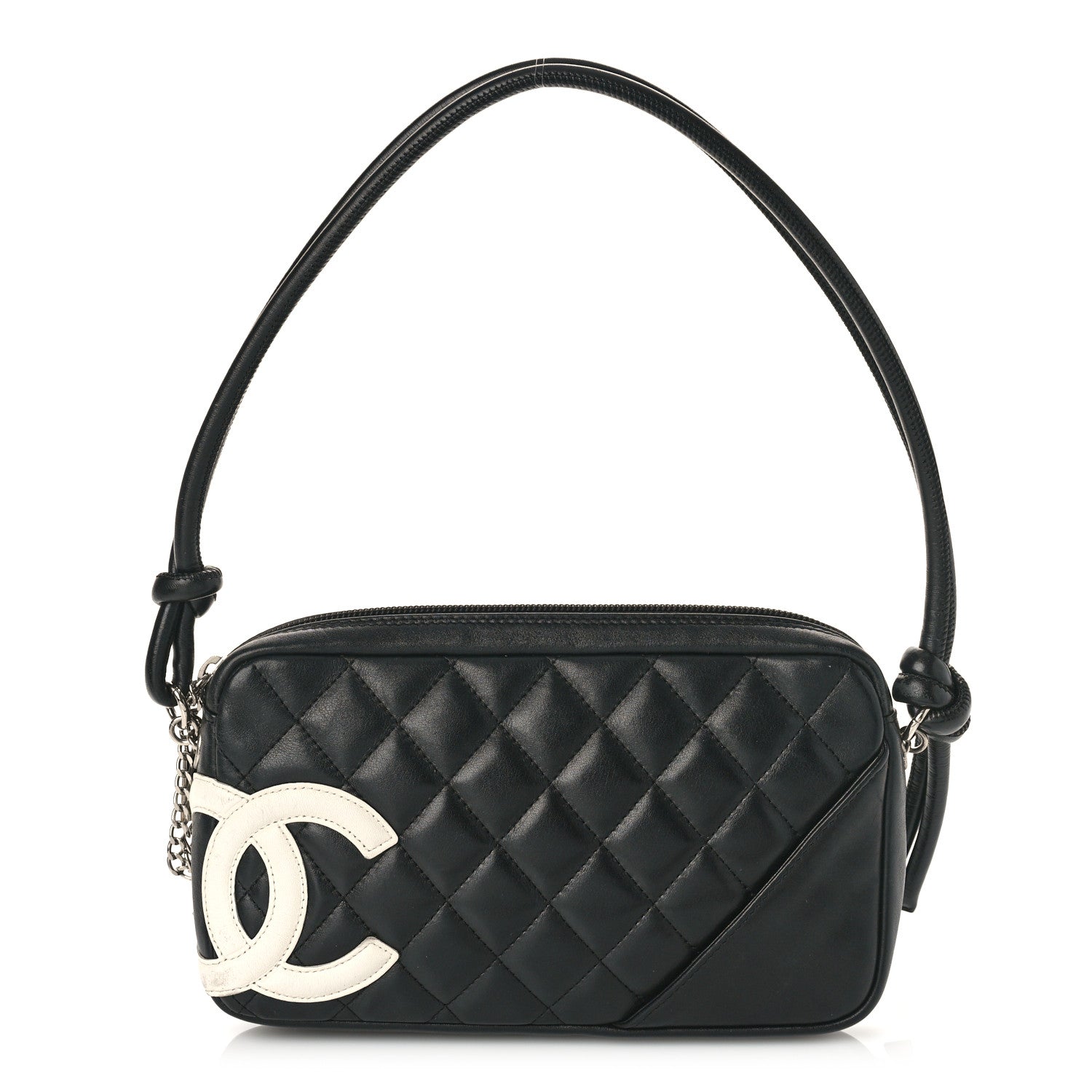 Chanel Calfskin Quilted Cambon Pochette Black White 1 of 9