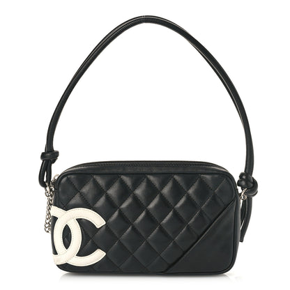 Chanel Calfskin Quilted Cambon Pochette Black White 1 of 9