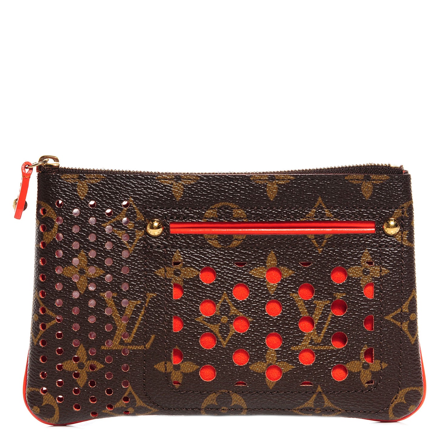 Monogram Perforated Pochette Plat Orange