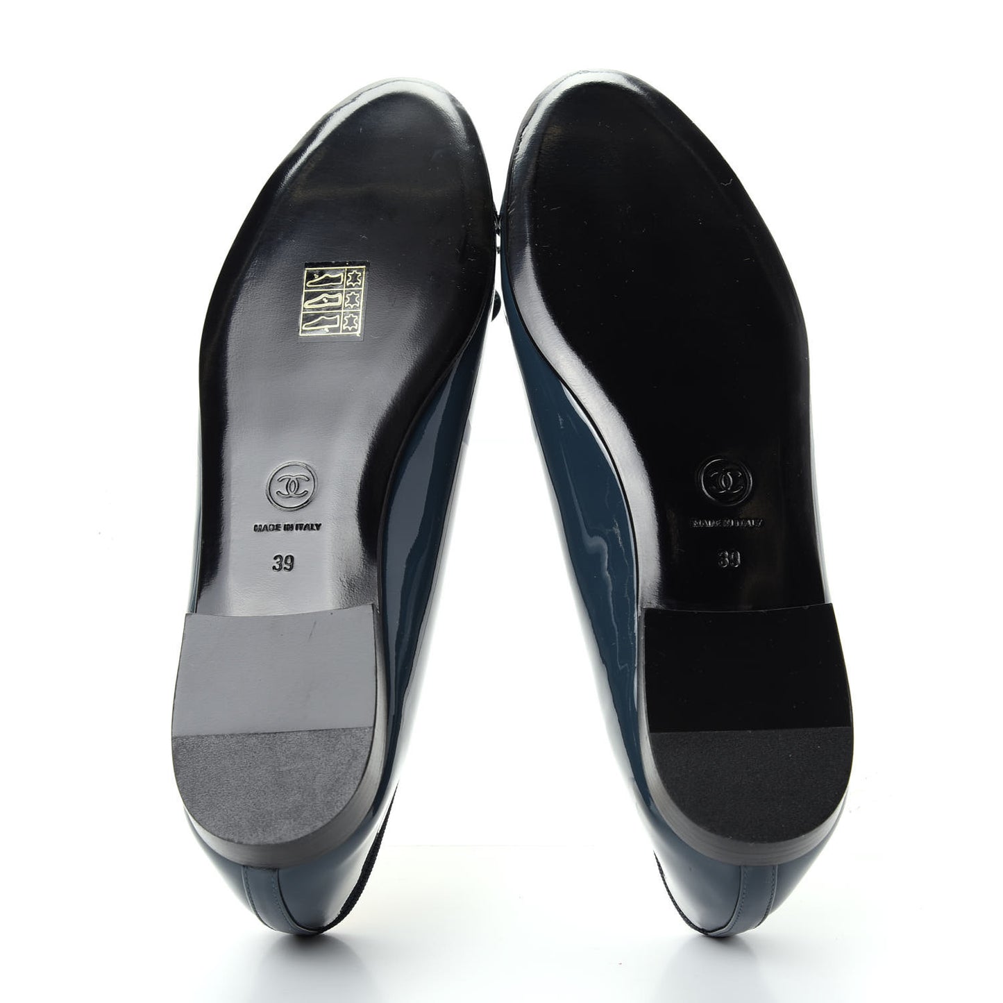 Patent CC Cap Toe Ballerina Flats 39 Navy