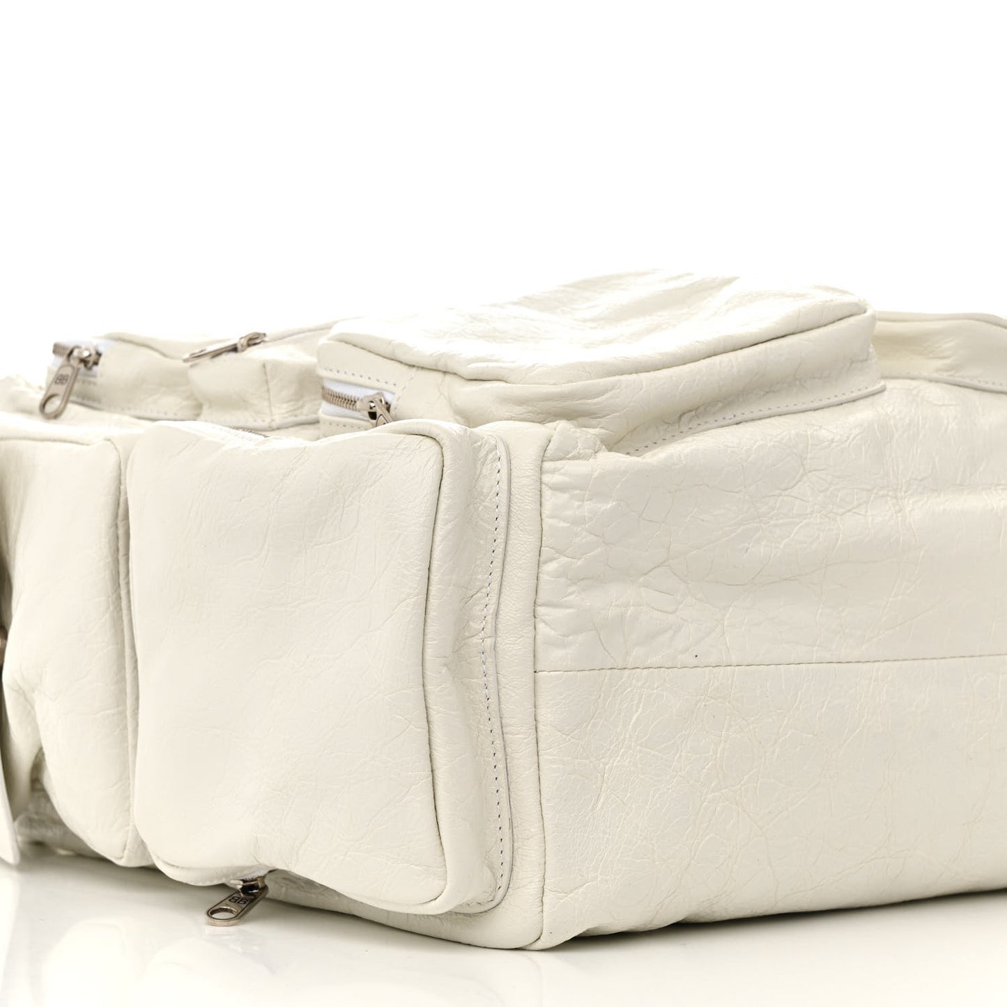 Agneau Arena Superbusy Large Sling Zip Shoulder Bag Optic White