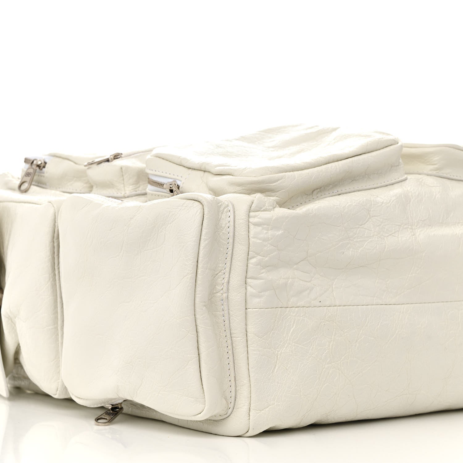 Balenciaga Agneau Arena Superbusy Large Sling Zip Shoulder Bag Optic White 8 of 9