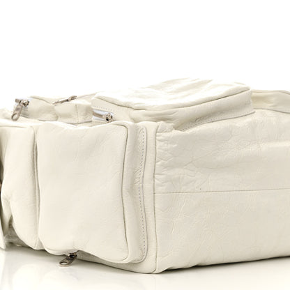 Balenciaga Agneau Arena Superbusy Large Sling Zip Shoulder Bag Optic White 8 of 9