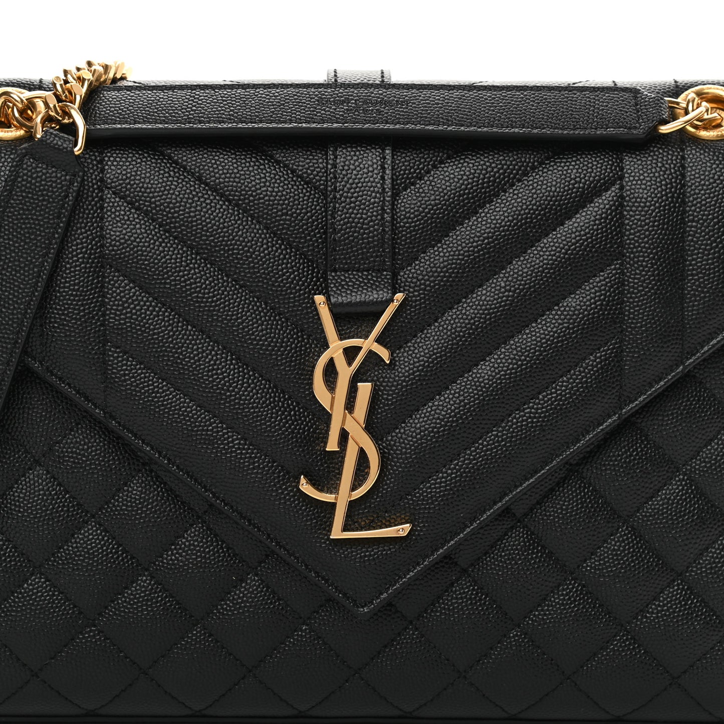 Grain De Poudre Textured Mixed Matelasse Triquilt Medium Monogram Satchel Black