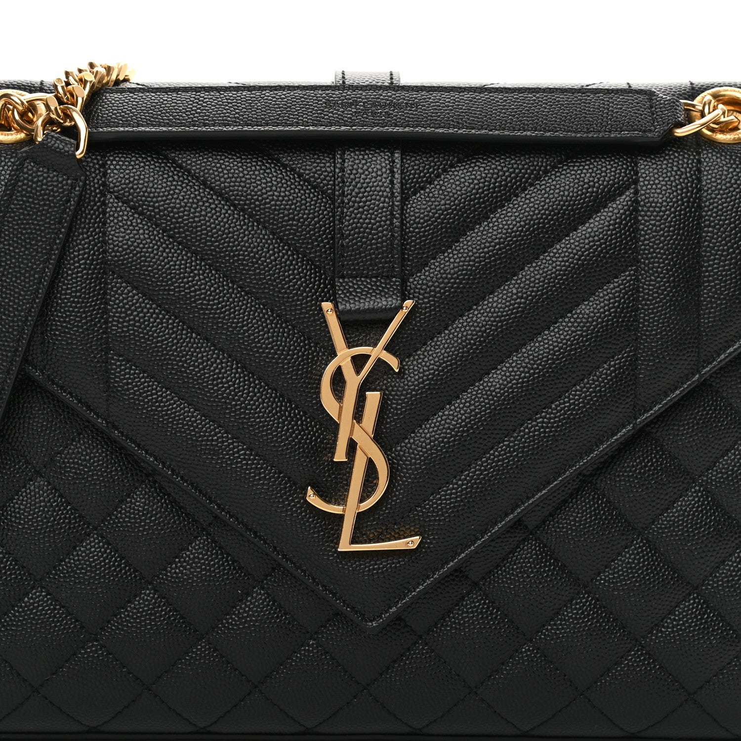 Saint Laurent Grain De Poudre Textured Mixed Matelasse Triquilt Medium Monogram Satchel Black 8 of 12