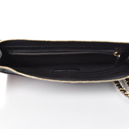 Chanel Iridescent Caviar Quilted Classic Pouch With Handle Black 5 of 9