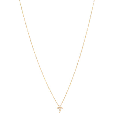 Roberto Coin 18K Yellow Gold Diamond Tiny Treasures Mini Cross Pendant Necklace 1 of 7