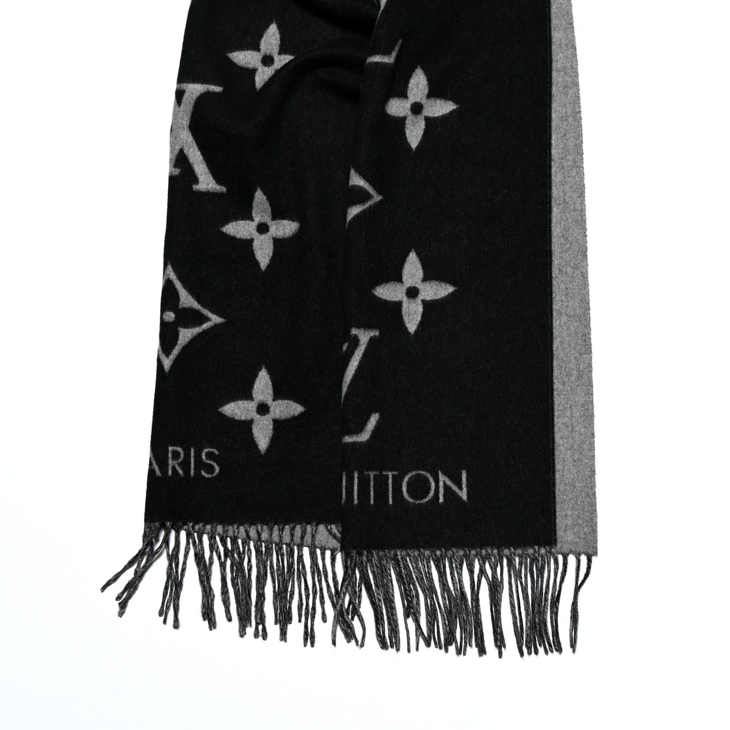 Cashmere Monogram Reykjavik Scarf Black