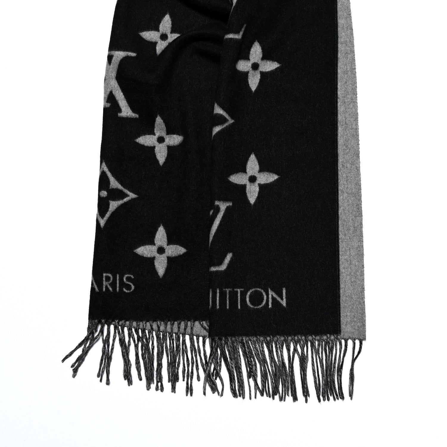 Louis Vuitton Cashmere Monogram Reykjavik Scarf Black 2 of 3