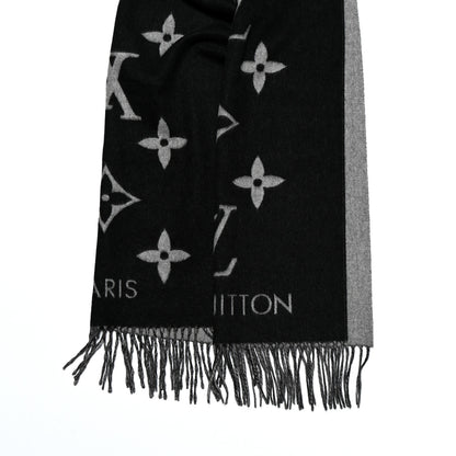 Louis Vuitton Cashmere Monogram Reykjavik Scarf Black 2 of 3