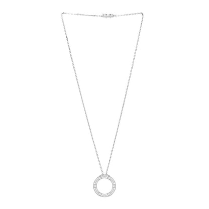Cartier 18K White Gold Diamond LOVE Paved Necklace 3 of 7