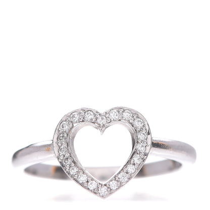 Tiffany Platinum Diamond Heart Ring 48.5 4.5 1 of 5
