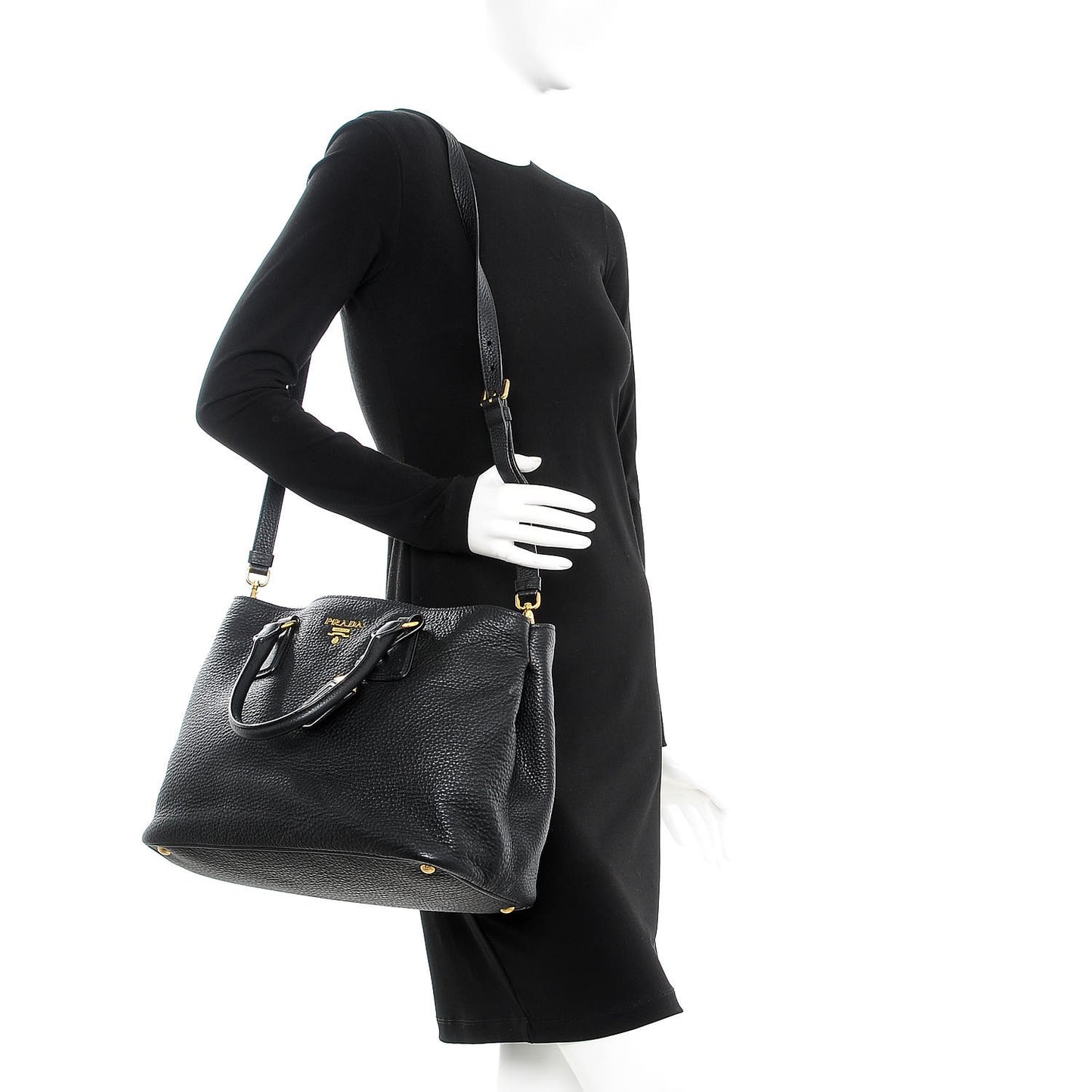 Vitello Daino Tote Nero Black
