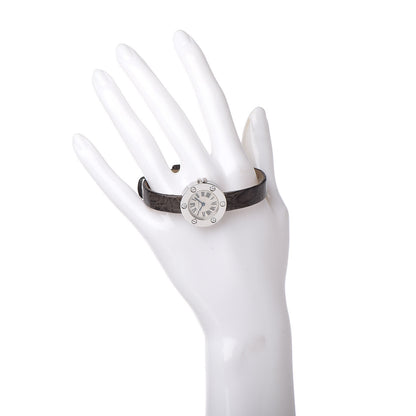 Cartier 18K White Gold Alligator Diamond 23mm Love Quartz Watch Brown 2 of 7