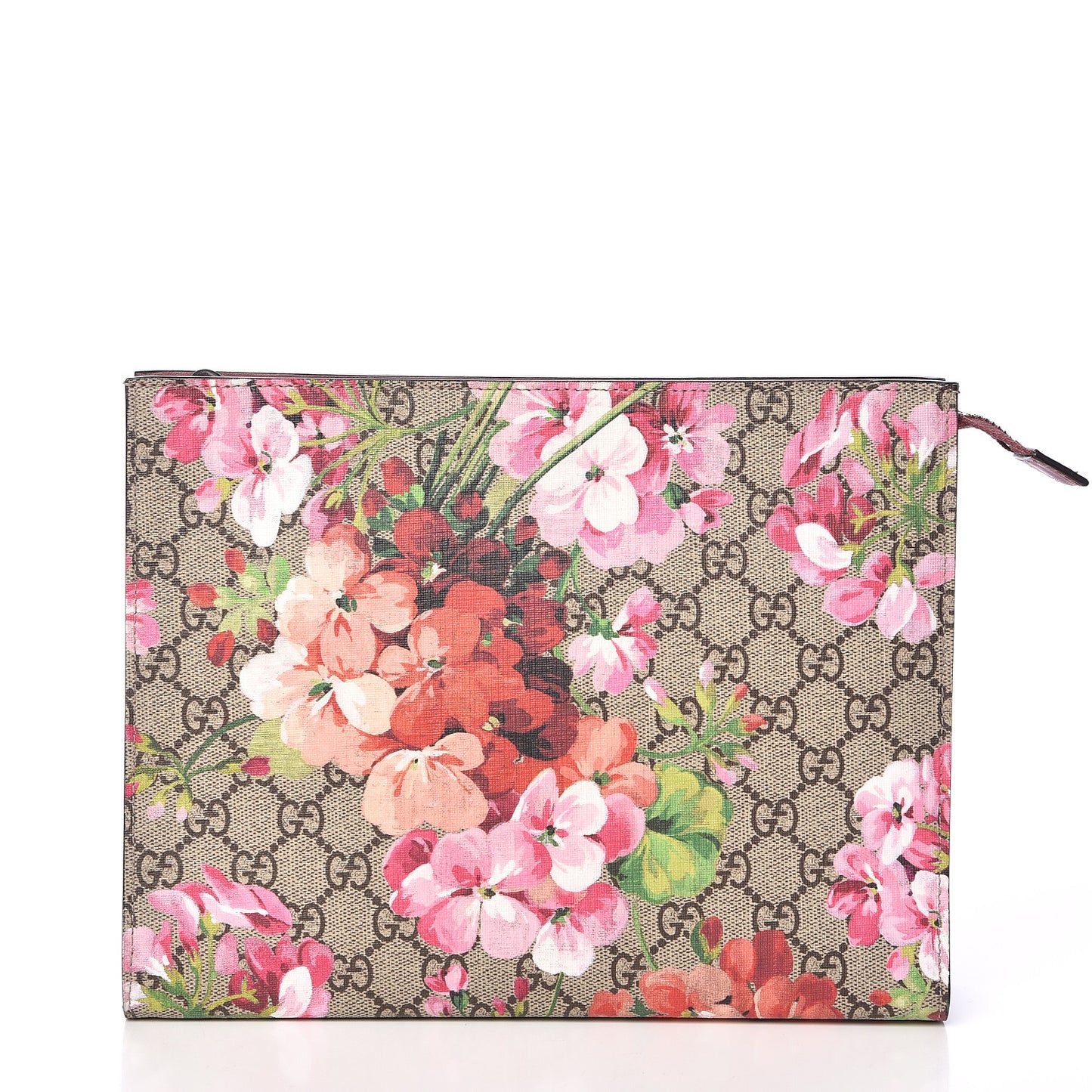 GG Supreme Monogram Blooms Large Cosmetic Case Beige Multicolor Dry Rose