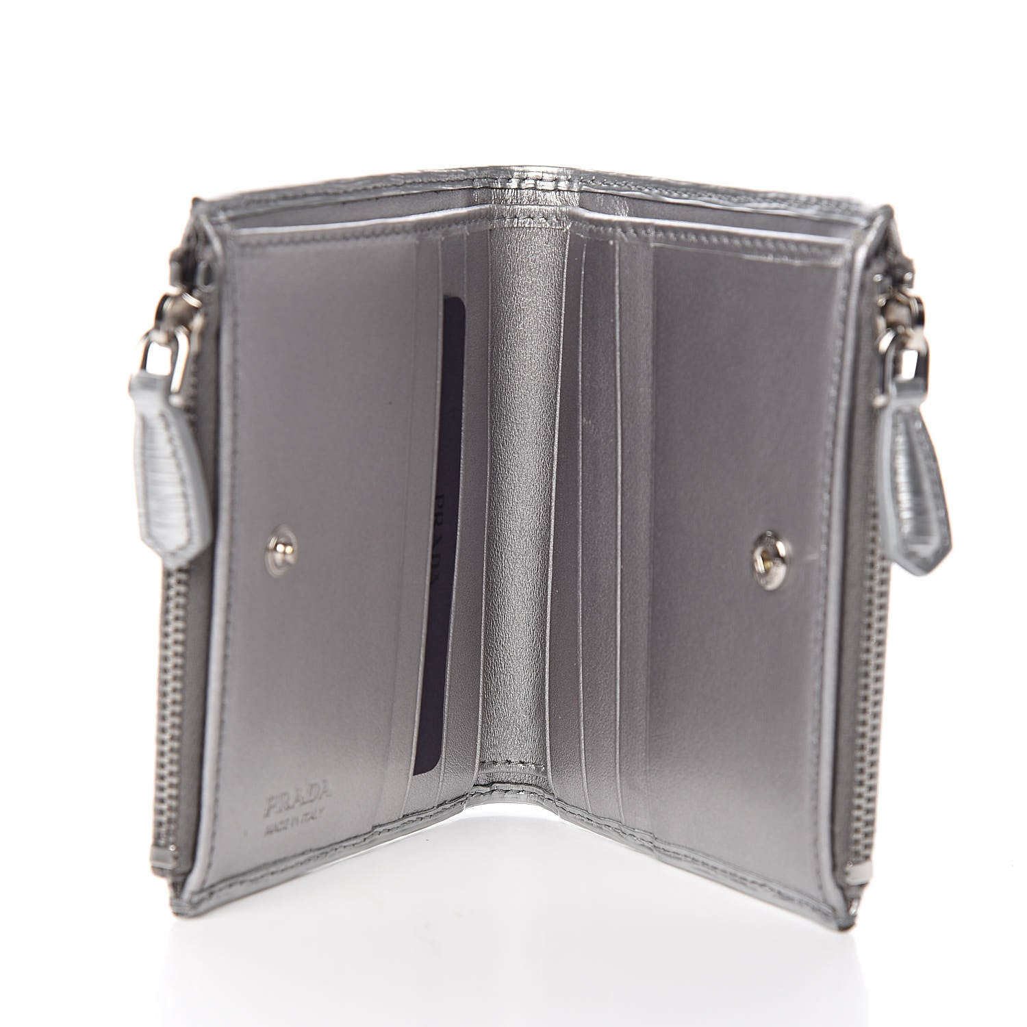 Prada Vitello Move Zip Coin Case Wallet Cromo 5 of 7