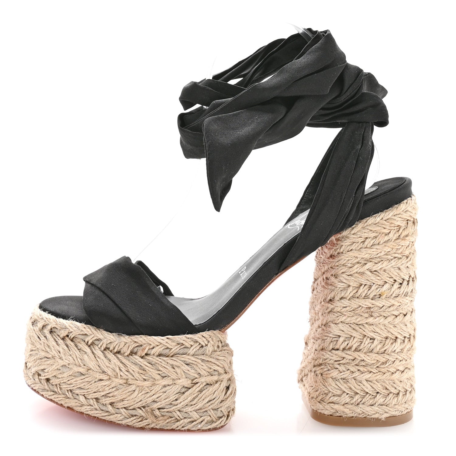 Christian Louboutin Gabardine Mariza Du Desert 130 Sandals 38 Black 1 of 7