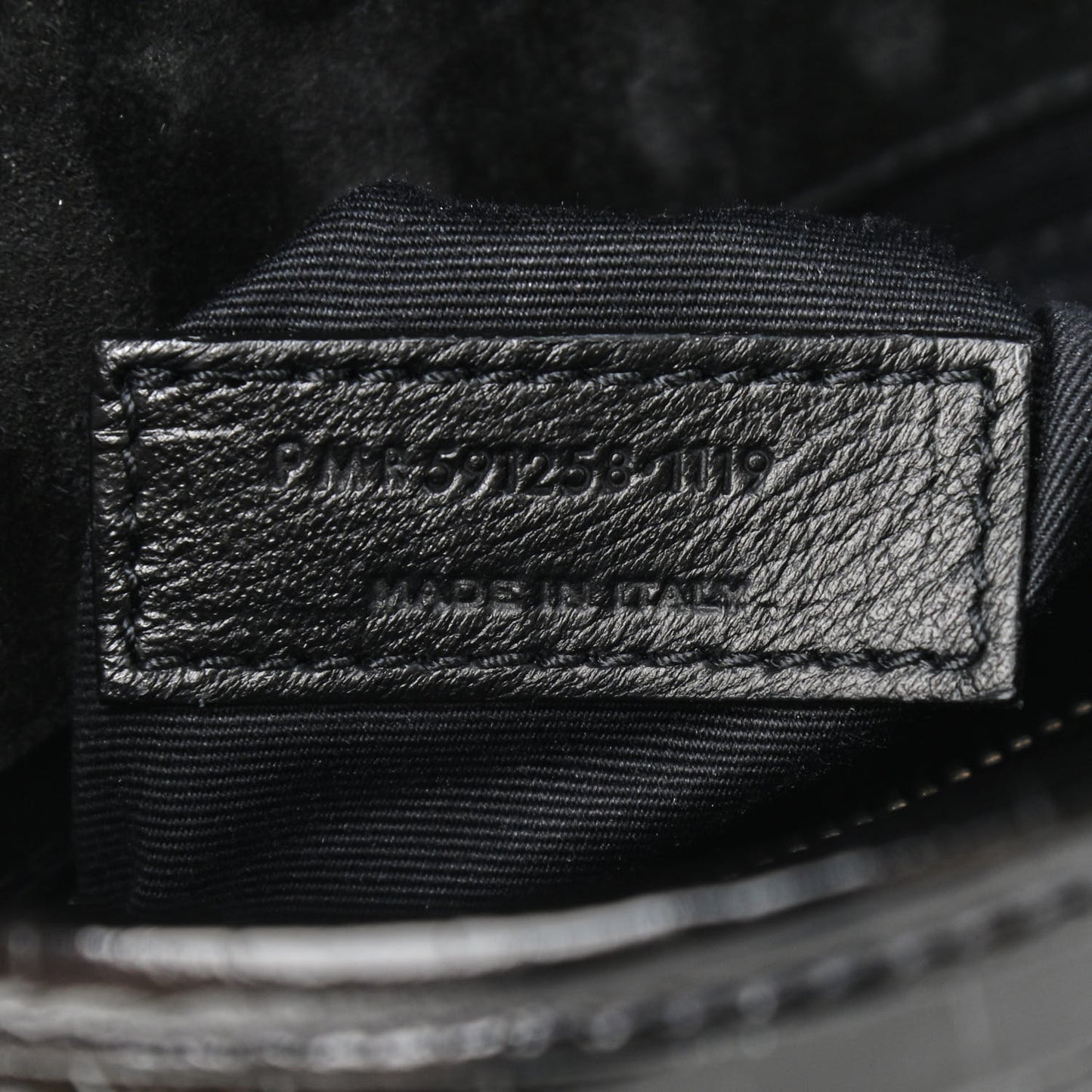 Crocodile Embossed Lambskin Matelasse Monogram Niki Chain Wallet Black