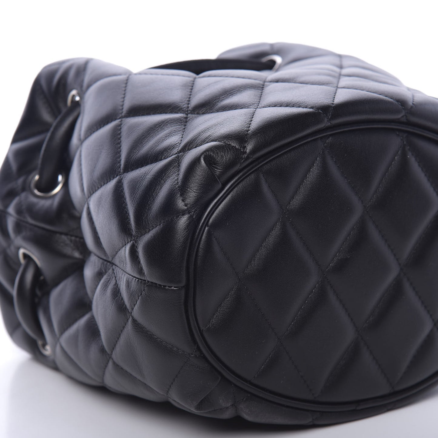 Nappa Calfskin Quilted Touch B Bucket Bag Black