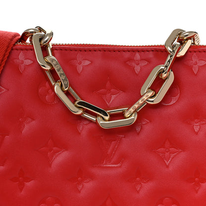 Louis Vuitton Lambskin Embossed Monogram Coussin PM Red 7 of 11