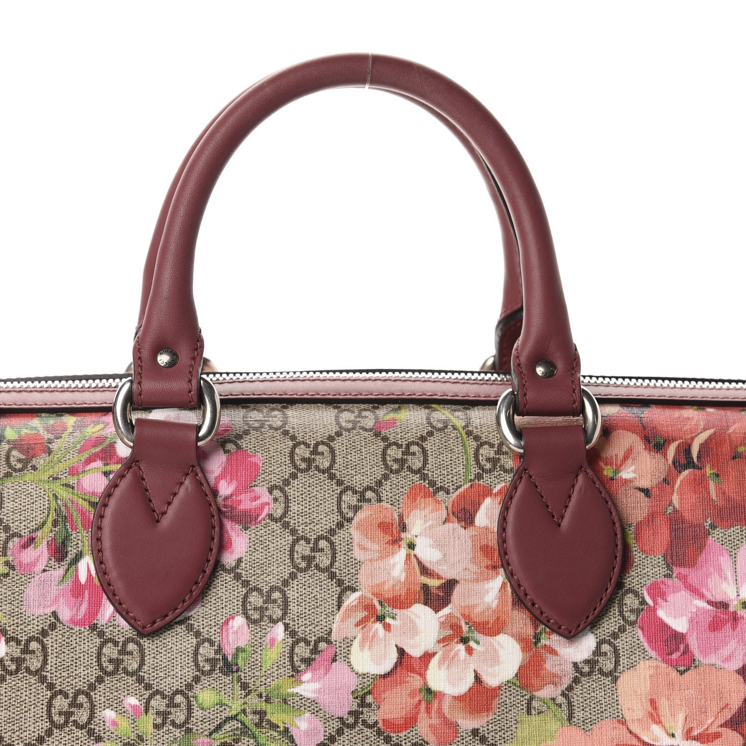 Gucci GG Supreme Monogram Blooms Medium Boston Beige Multicolor Dry Rose 7 of 11