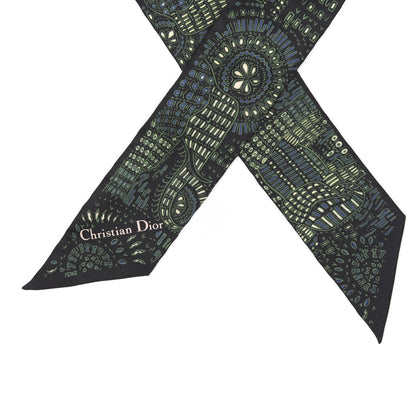 Christian Dior Silk Animals Mitzah Scarf Green 2 of 3